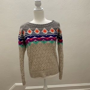 American Eagle Eyelet Colorful Sweater